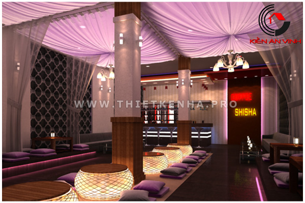 thiết kế quán cafe shisha 1