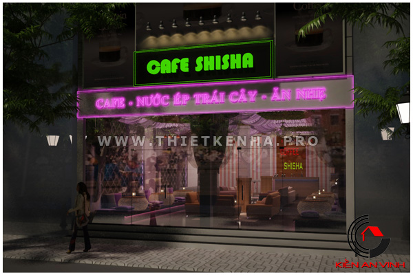thiết kế quán cafe shisha