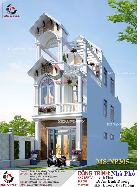 Mẫu nhà phố 2 tầng đẹp 5m mái thái khiến bạn mê đắm ngẫn ngơ | Phan Kiến  Phát Co.,Ltd