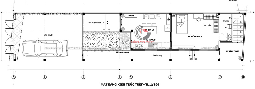 mẫu nhà 3 tầng có thang máy